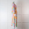 Stine Goya Pink, Yellow, Blue and Green Pastel Floral Wrap Dress