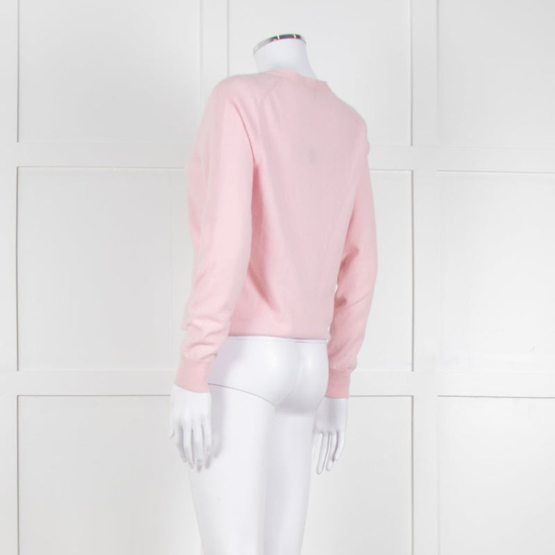 N.Peal Pink 100% Cashmere V Neck Cardigan