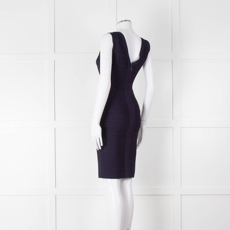 Herve Leger Navy Bandage Cocktail Dress