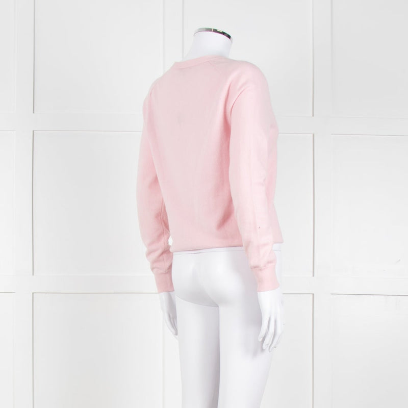 N.Peal Pink 100% Cashmere V Neck Cardigan