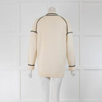 Maje Cream Black Trim Cardigan
