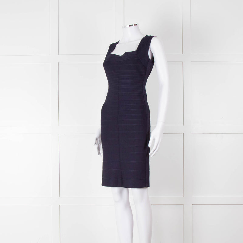 Herve Leger Navy Bandage Cocktail Dress
