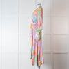 Stine Goya Pink, Yellow, Blue and Green Pastel Floral Wrap Dress