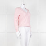N.Peal Pink 100% Cashmere V Neck Cardigan