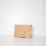 Sophie Hulme Tan Envelope Leather Hand Bag