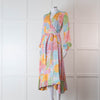 Stine Goya Pink, Yellow, Blue and Green Pastel Floral Wrap Dress