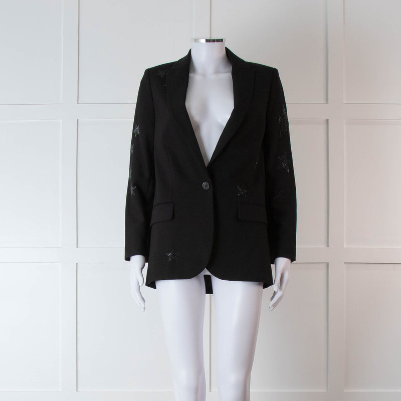 Zadig & Voltaire Black Diamante Star Blazer Jacket