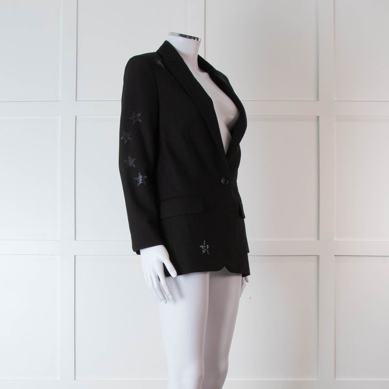 Zadig & Voltaire Black Diamante Star Blazer Jacket