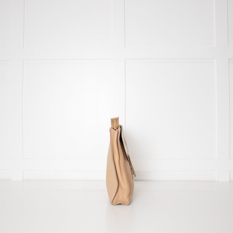 Sophie Hulme Tan Envelope Leather Hand Bag