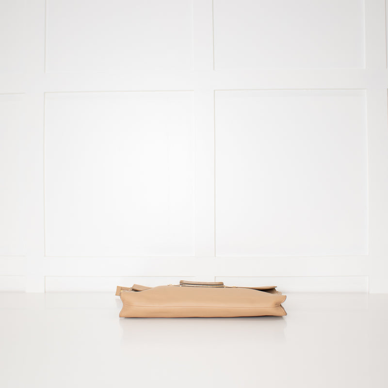 Sophie Hulme Tan Envelope Leather Hand Bag