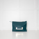 Sophie Hulme Teal Envelope Leather Bag