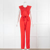 Claudie Pierlot Red Lace Top Sleeveless Jumpsuit
