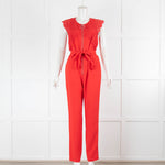 Claudie Pierlot Red Lace Top Sleeveless Jumpsuit