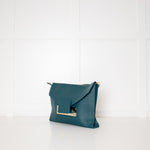 Sophie Hulme Teal Envelope Leather Bag