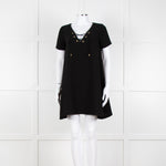 Ba&sh Black Crinkle Tie Front Mini Dress