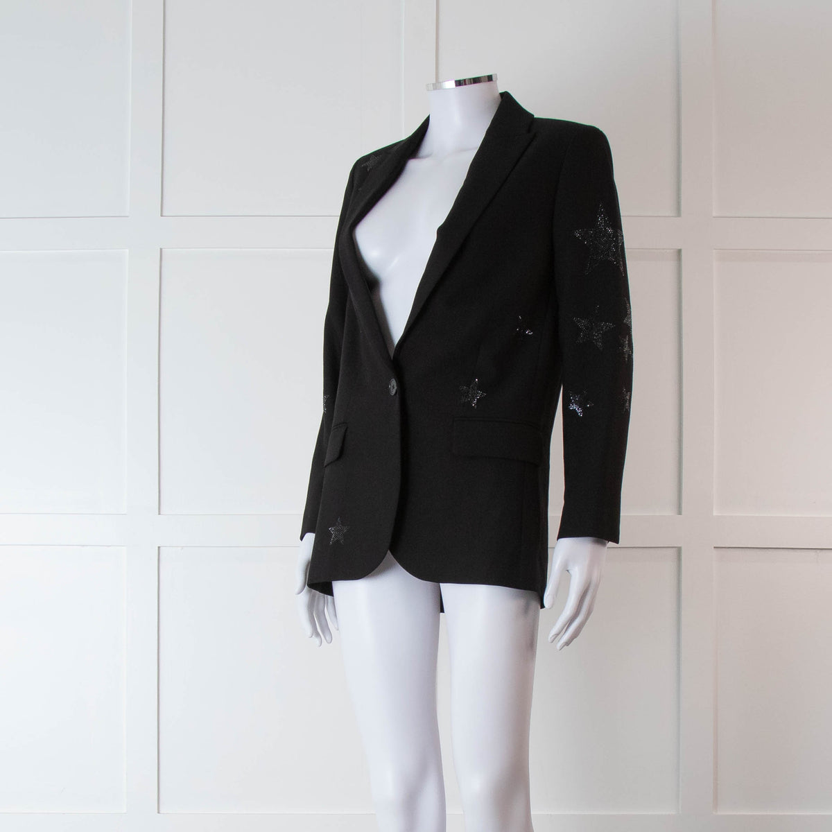 Zadig & Voltaire Black Diamante Star Blazer Jacket