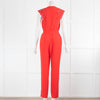 Claudie Pierlot Red Lace Top Sleeveless Jumpsuit