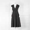 Michael Kors Black Wool and Silk Deep V Dress