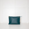 Sophie Hulme Teal Envelope Leather Bag