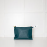 Sophie Hulme Teal Envelope Leather Bag
