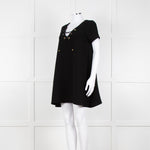 Ba&sh Black Crinkle Tie Front Mini Dress