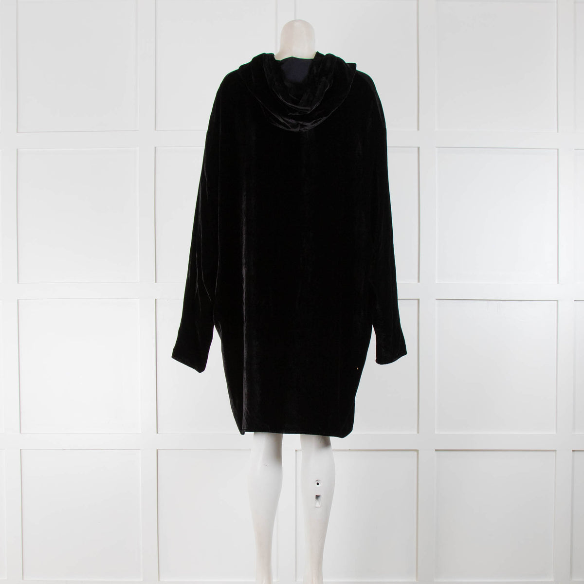 MM6 Maison Margiela Black Velvet Hoodie Dress