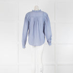Magali Pascal Blue Frilled Collar Button up Blouse