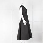 Michael Kors Black Wool and Silk Deep V Dress