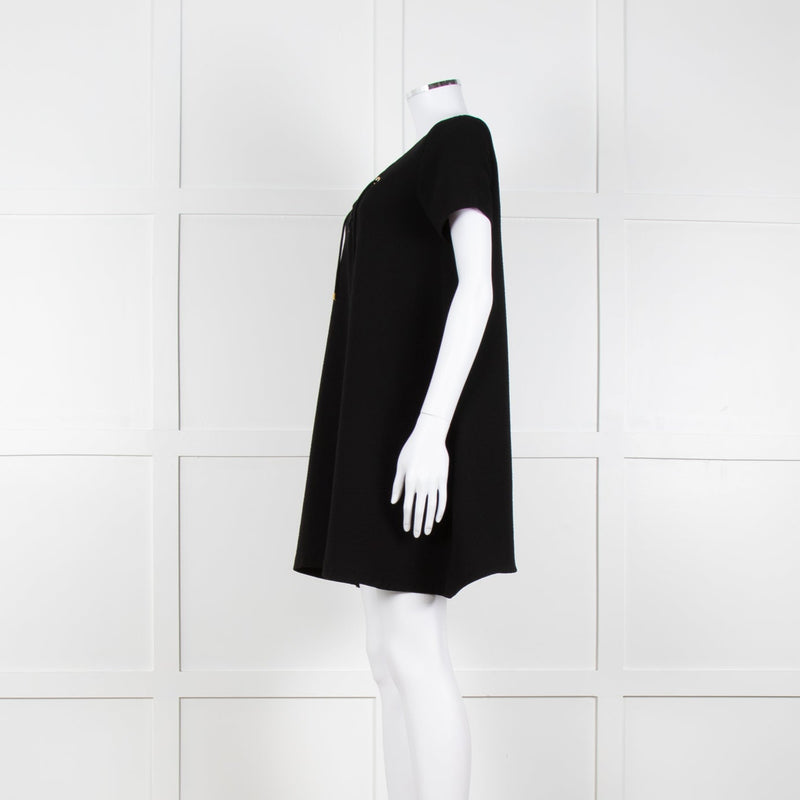Ba&sh Black Crinkle Tie Front Mini Dress