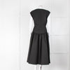 Michael Kors Black Wool and Silk Deep V Dress