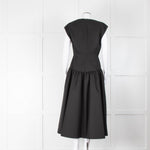 Michael Kors Black Wool and Silk Deep V Dress