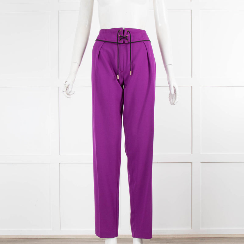 Emilio Pucci Purple Corset Tie Waist Trousers