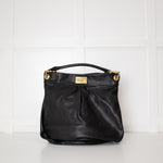 Marc By Marc Jacobs Black Grainy Leather Q Hillier Hobo Bag