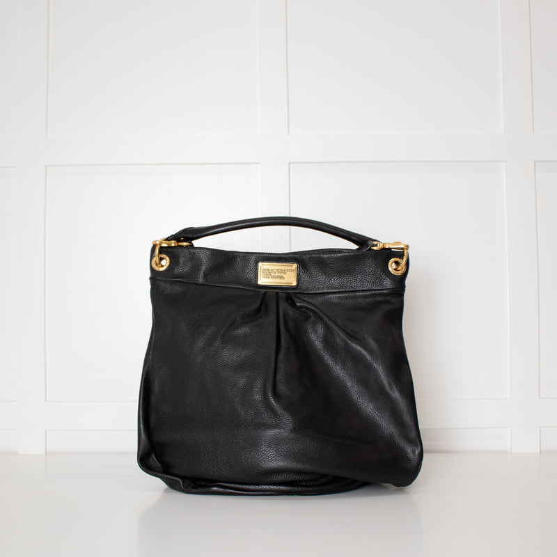 Marc By Marc Jacobs Black Grainy Leather Q Hillier Hobo Bag