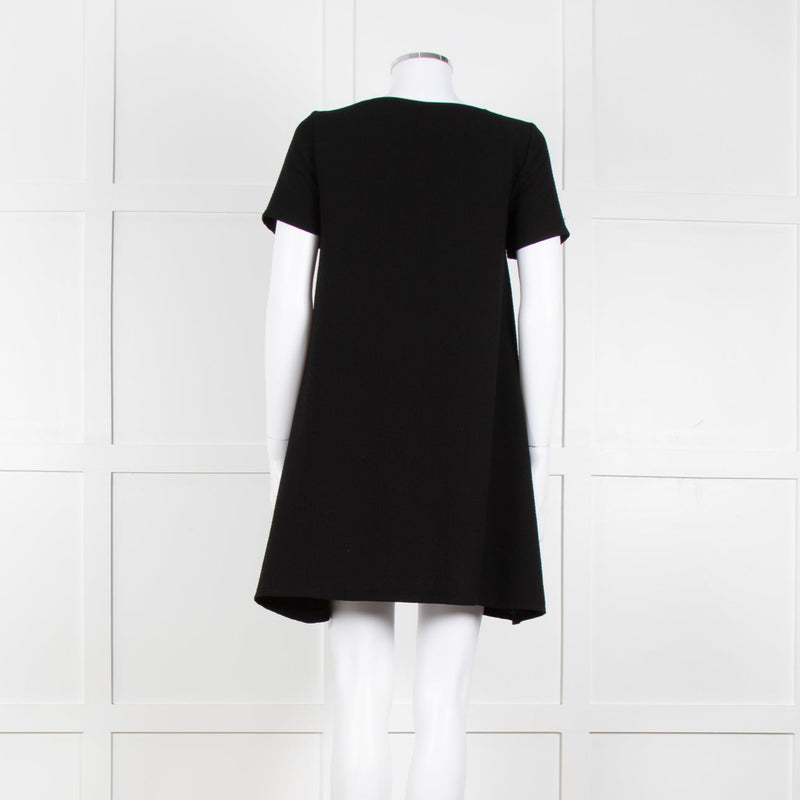 Ba&sh Black Crinkle Tie Front Mini Dress