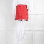 Rag & Bone Red Denim Raw Edge Mini Skirt