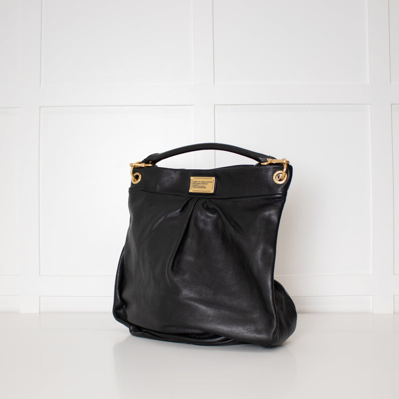 Marc By Marc Jacobs Black Grainy Leather Q Hillier Hobo Bag