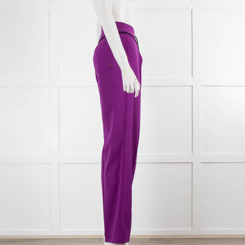 Emilio Pucci Purple Corset Tie Waist Trousers