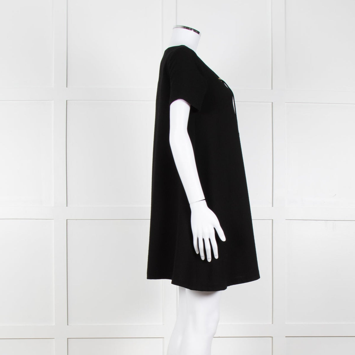 Ba&sh Black Crinkle Tie Front Mini Dress
