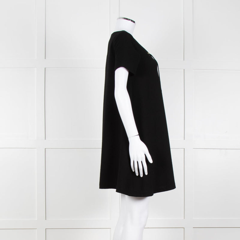 Ba&sh Black Crinkle Tie Front Mini Dress
