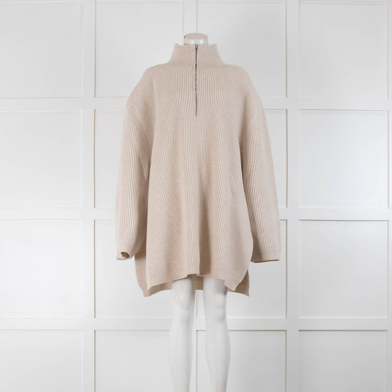 Toteme Ribbed Wool Oatmeal Jumper