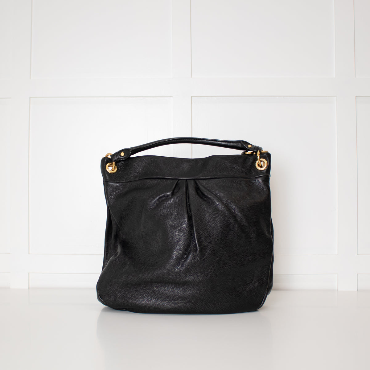 Marc By Marc Jacobs Black Grainy Leather Q Hillier Hobo Bag