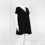 Ba&sh Black Crinkle Tie Front Mini Dress