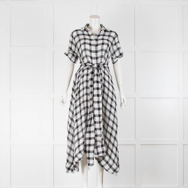 Lisa Marie Fernandez Black White Check Belt Dress