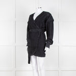 IRO Grey Denim Wrap Mini Dress