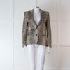 Zadig & Voltaire Beige Brown Silver Snake Print Jacquard Blazer Jacket