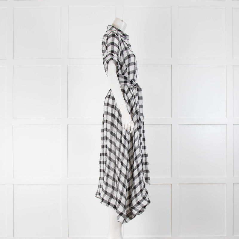 Lisa Marie Fernandez Black White Check Belt Dress