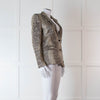 Zadig & Voltaire Beige Brown Silver Snake Print Jacquard Blazer Jacket
