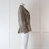 Zadig & Voltaire Beige Brown Silver Snake Print Jacquard Blazer Jacket