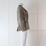 Zadig & Voltaire Beige Brown Silver Snake Print Jacquard Blazer Jacket